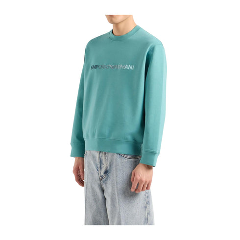 Felpa Uomo in cotone con scollatura girocollo e polsini elasticizzati